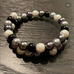 Wire beaded wrap around bracelet